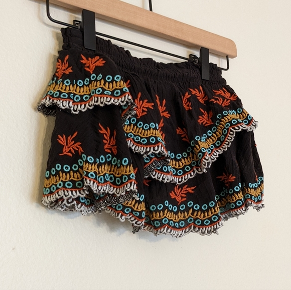 Free People Embroidered Layered Crop Strapless Festival Top size XS - Picture 3 of 7